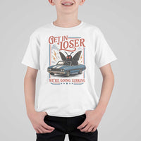 Funny Mothman T Shirt For Kid Get In Loser We Are Going Lurking Cryptid Lover