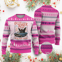 Funny Mothman Ugly Christmas Sweater Get In Loser We Are Going Lurking Cryptid Lover