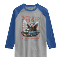 Funny Mothman Raglan Shirt Get In Loser We Are Going Lurking Cryptid Lover
