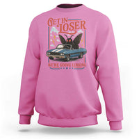 Funny Mothman Sweatshirt Get In Loser We Are Going Lurking Cryptid Lover
