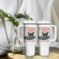 Funny Mothman Tumbler With Handle Get In Loser We Are Going Lurking Cryptid Lover