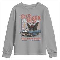 Funny Mothman Youth Sweatshirt Get In Loser We Are Going Lurking Cryptid Lover