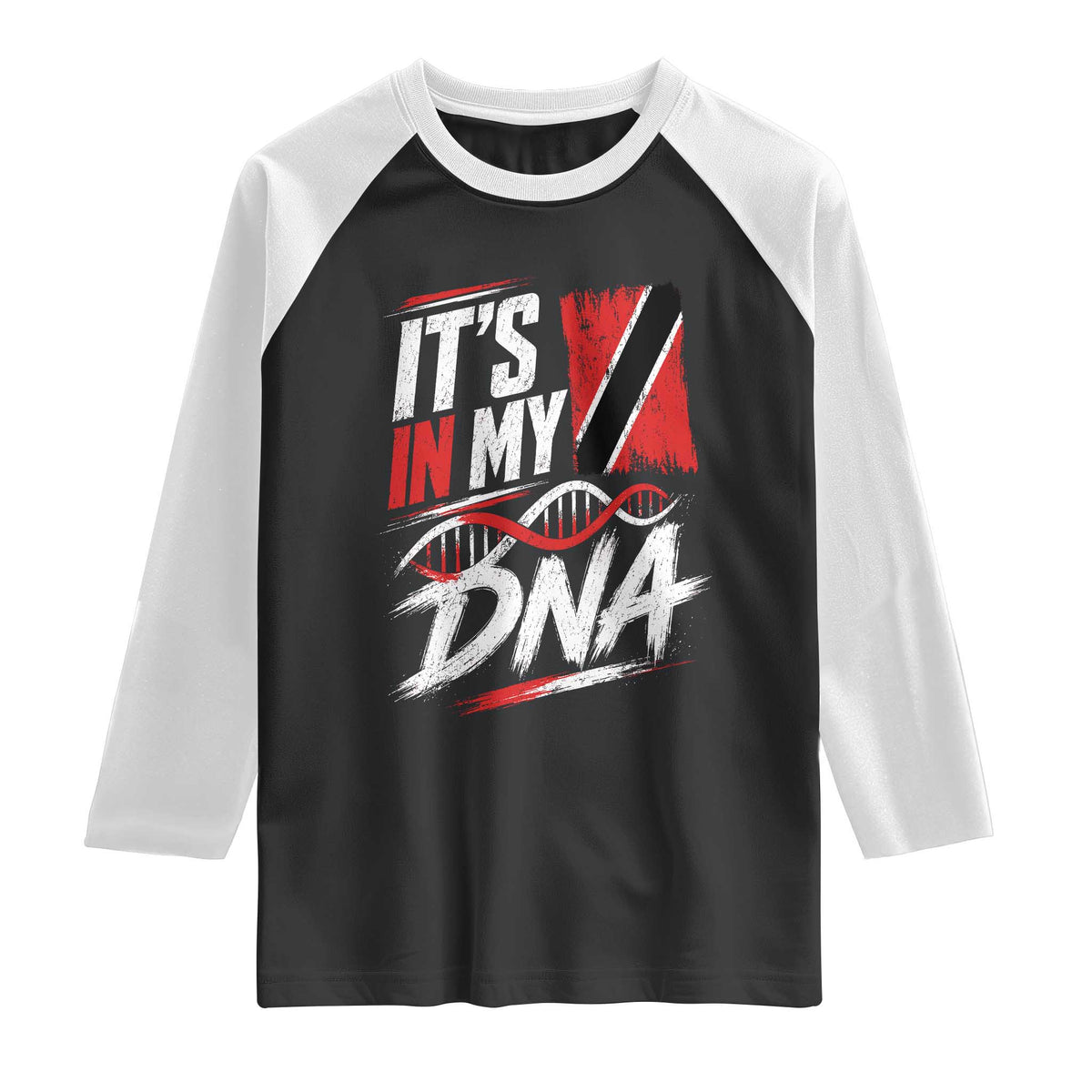 It Is in My DNA Trinidad and Tobago Raglan Shirt Trinidadian Flag Roots