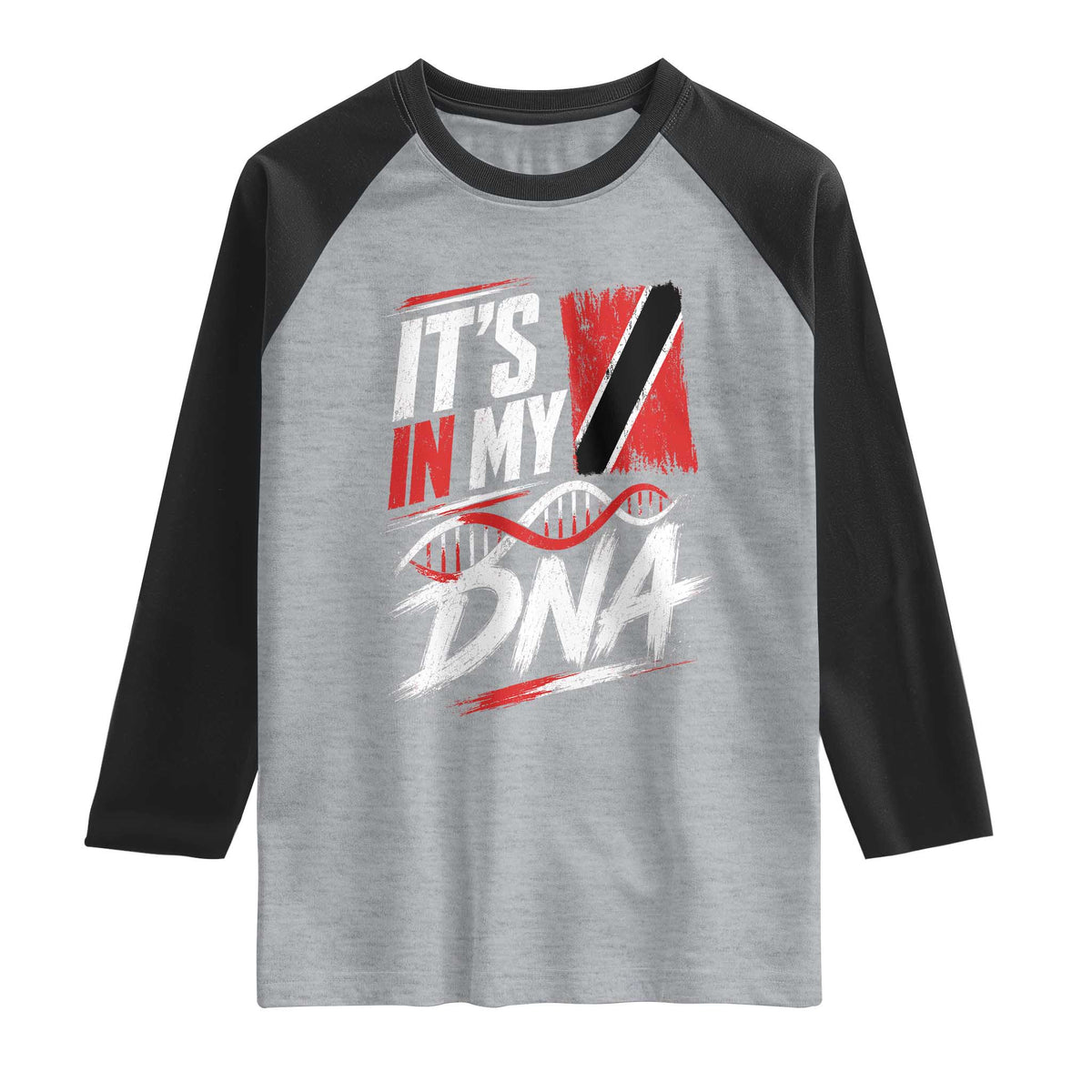 It Is in My DNA Trinidad and Tobago Raglan Shirt Trinidadian Flag Roots