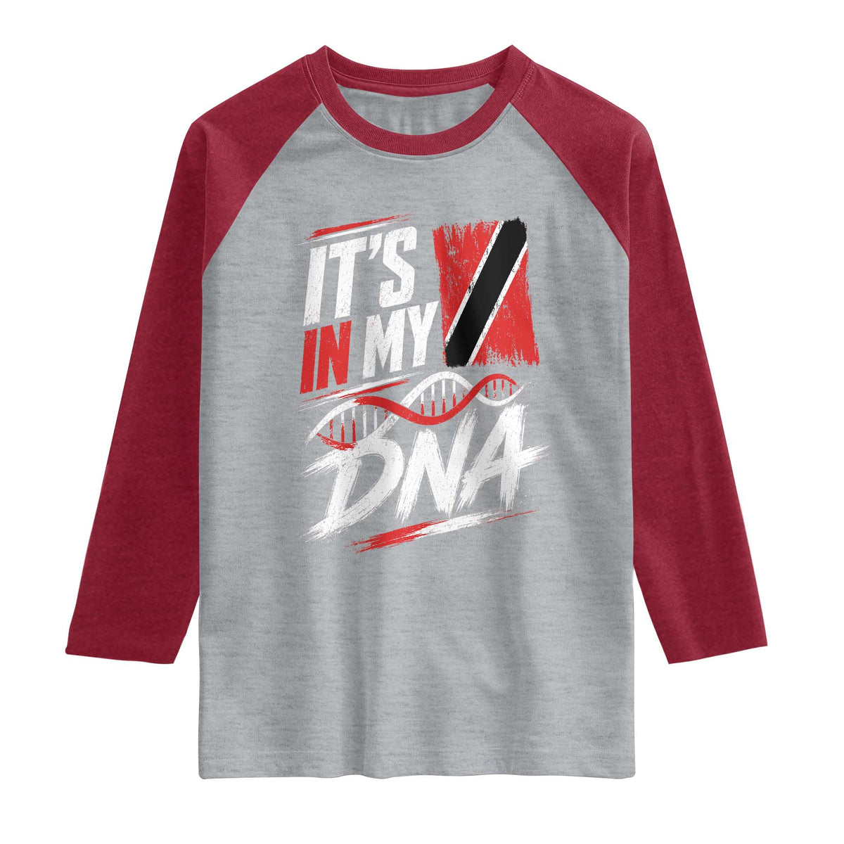 It Is in My DNA Trinidad and Tobago Raglan Shirt Trinidadian Flag Roots