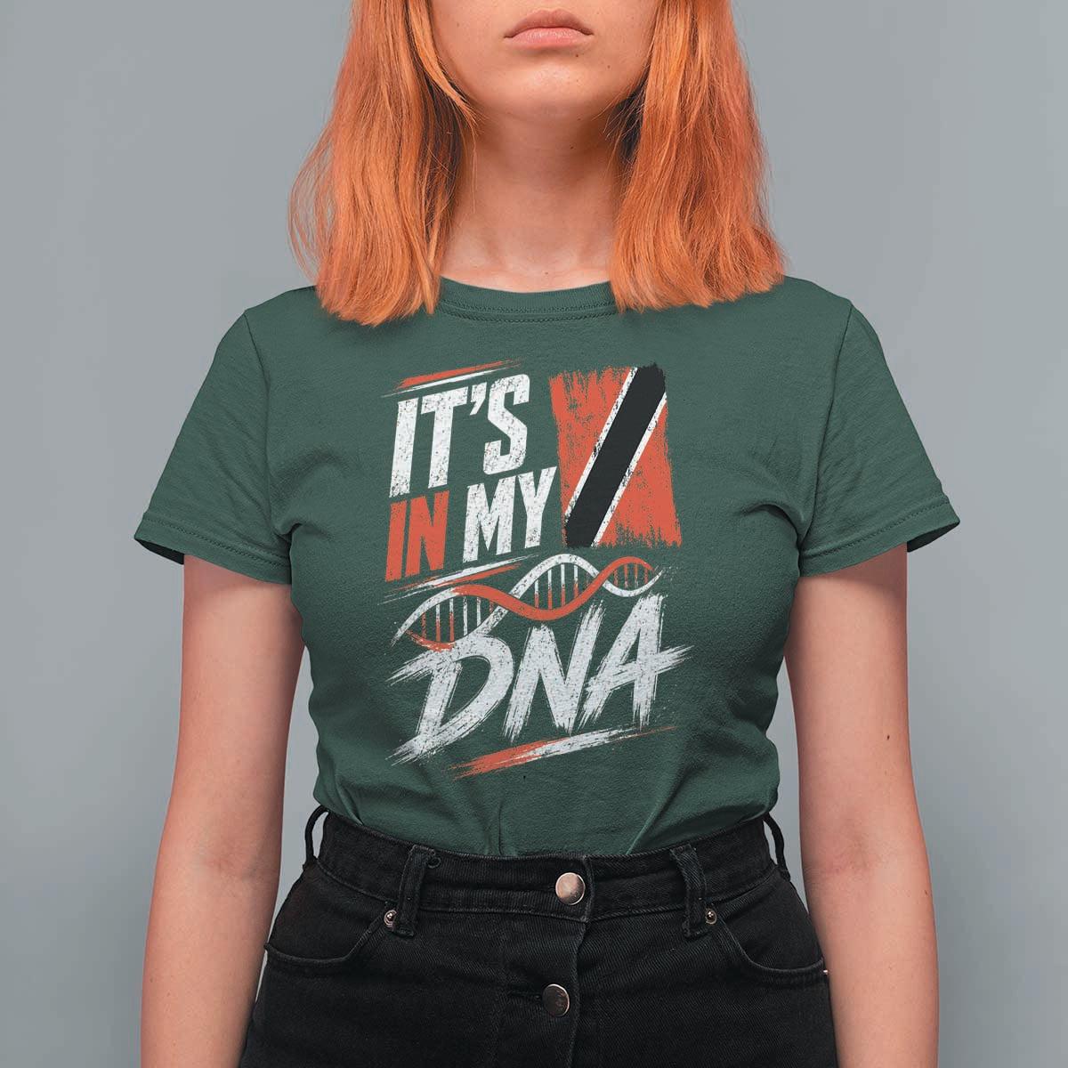 It Is in My DNA Trinidad and Tobago T Shirt For Women Trinidadian Flag Roots