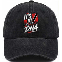 It Is in My DNA Trinidad and Tobago Washed Cotton Baseball Cap Trinidadian Flag Roots