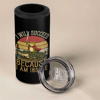 I Will Succeed Because I Am Insane Funny Frog Riding Alligator 4 in 1 Can Cooler Tumbler