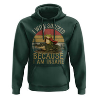 I Will Succeed Because I Am Insane Funny Frog Riding Alligator Hoodie