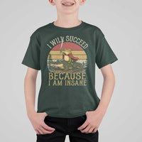 I Will Succeed Because I Am Insane Funny Frog Riding Alligator T Shirt For Kid
