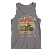 I Will Succeed Because I Am Insane Funny Frog Riding Alligator Tank Top