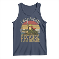 I Will Succeed Because I Am Insane Funny Frog Riding Alligator Tank Top