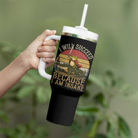 I Will Succeed Because I Am Insane Funny Frog Riding Alligator Tumbler With Handle