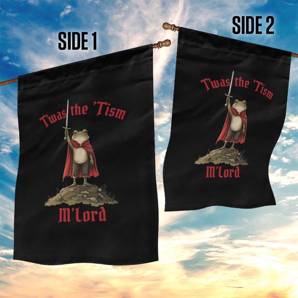 Funny Twas The Tism M Lord Medieval Knight Frog Garden Flag
