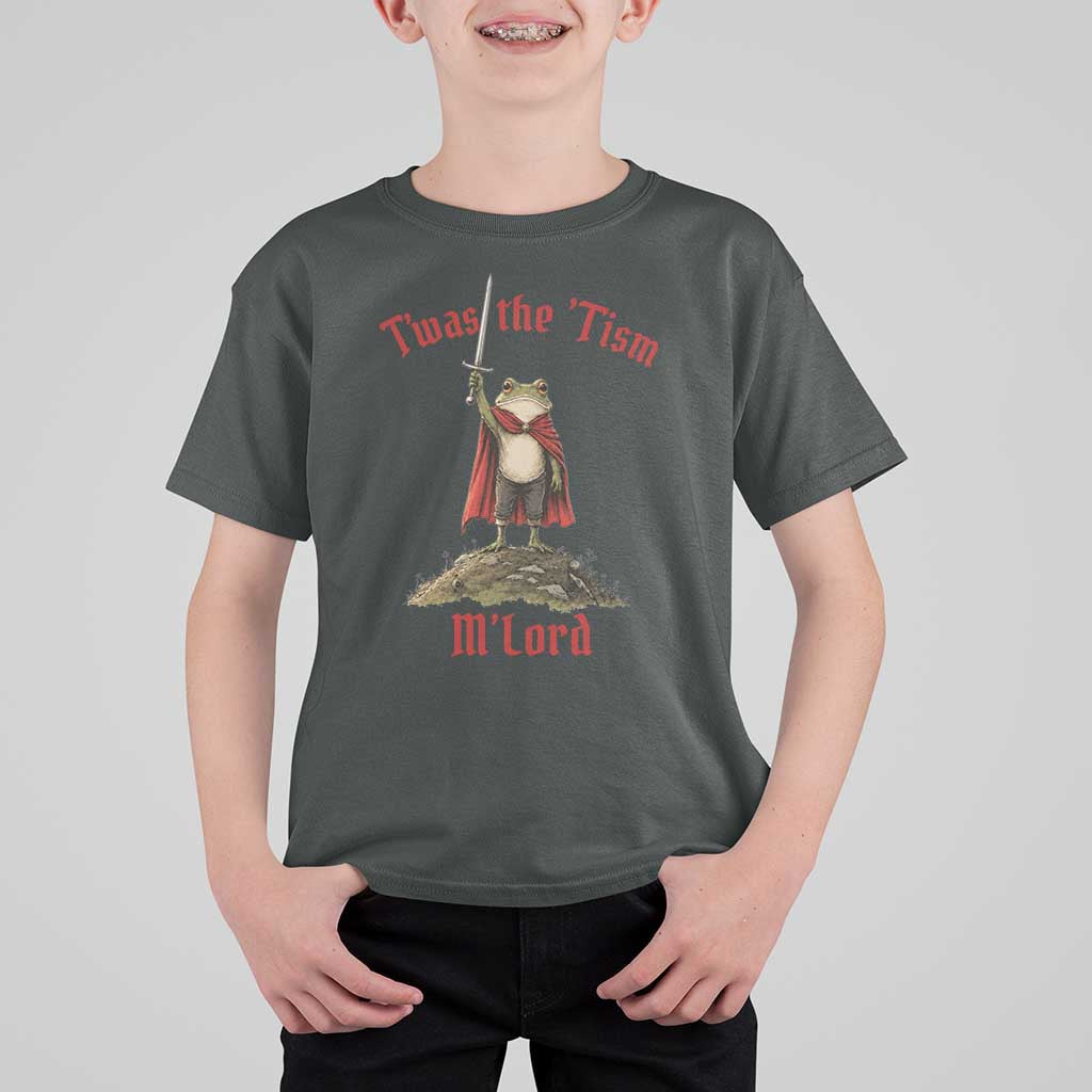 Funny Twas The Tism M Lord Medieval Knight Frog T Shirt For Kid
