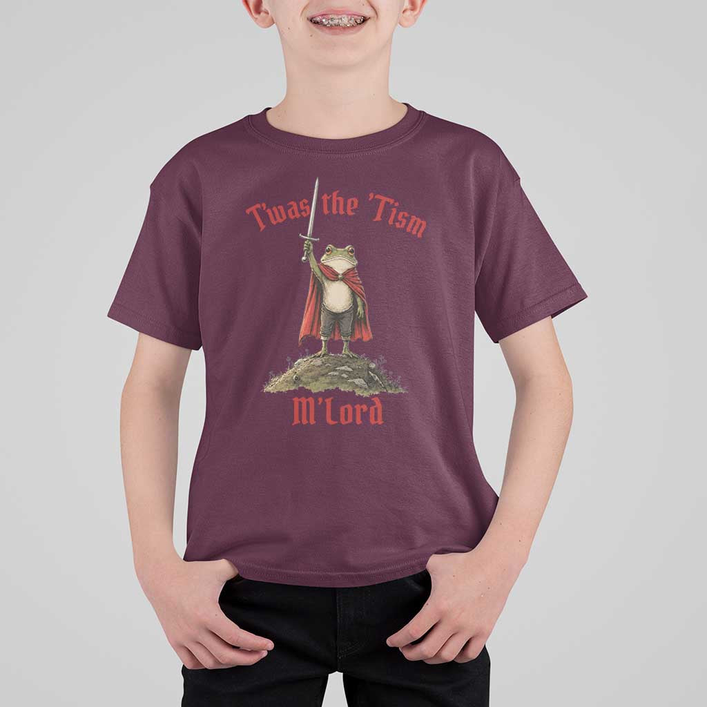Funny Twas The Tism M Lord Medieval Knight Frog T Shirt For Kid