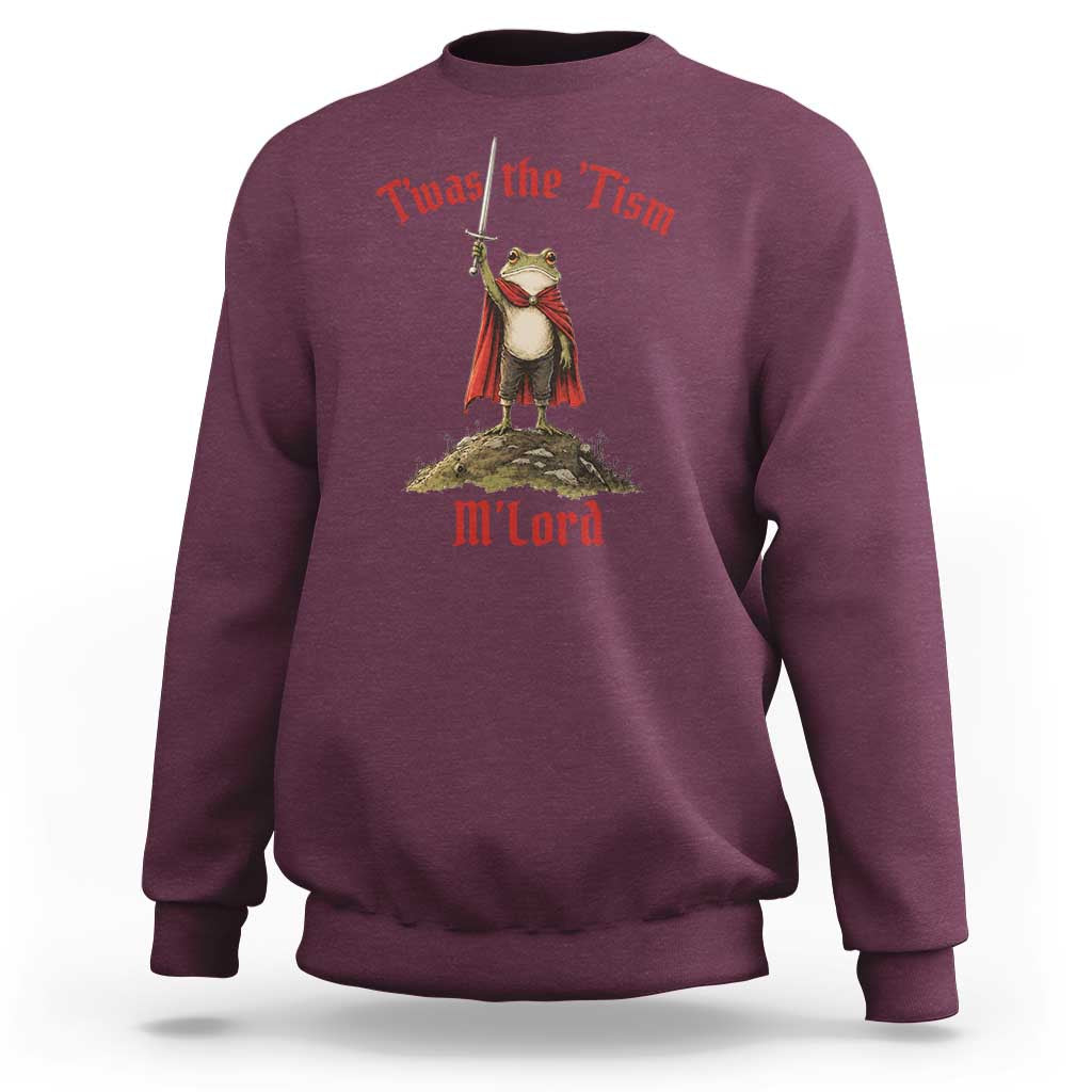 Funny Twas The Tism M Lord Medieval Knight Frog Sweatshirt