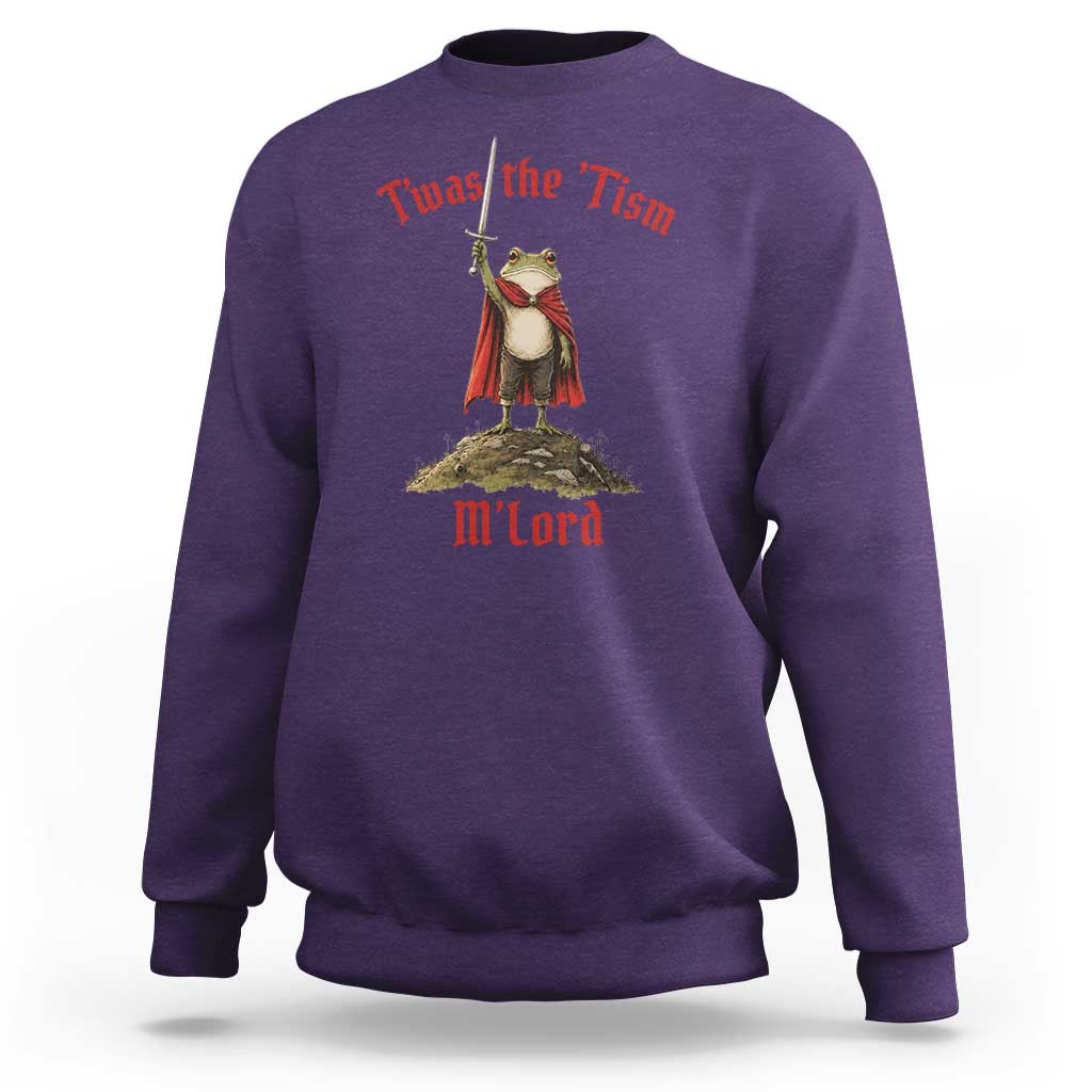 Funny Twas The Tism M Lord Medieval Knight Frog Sweatshirt