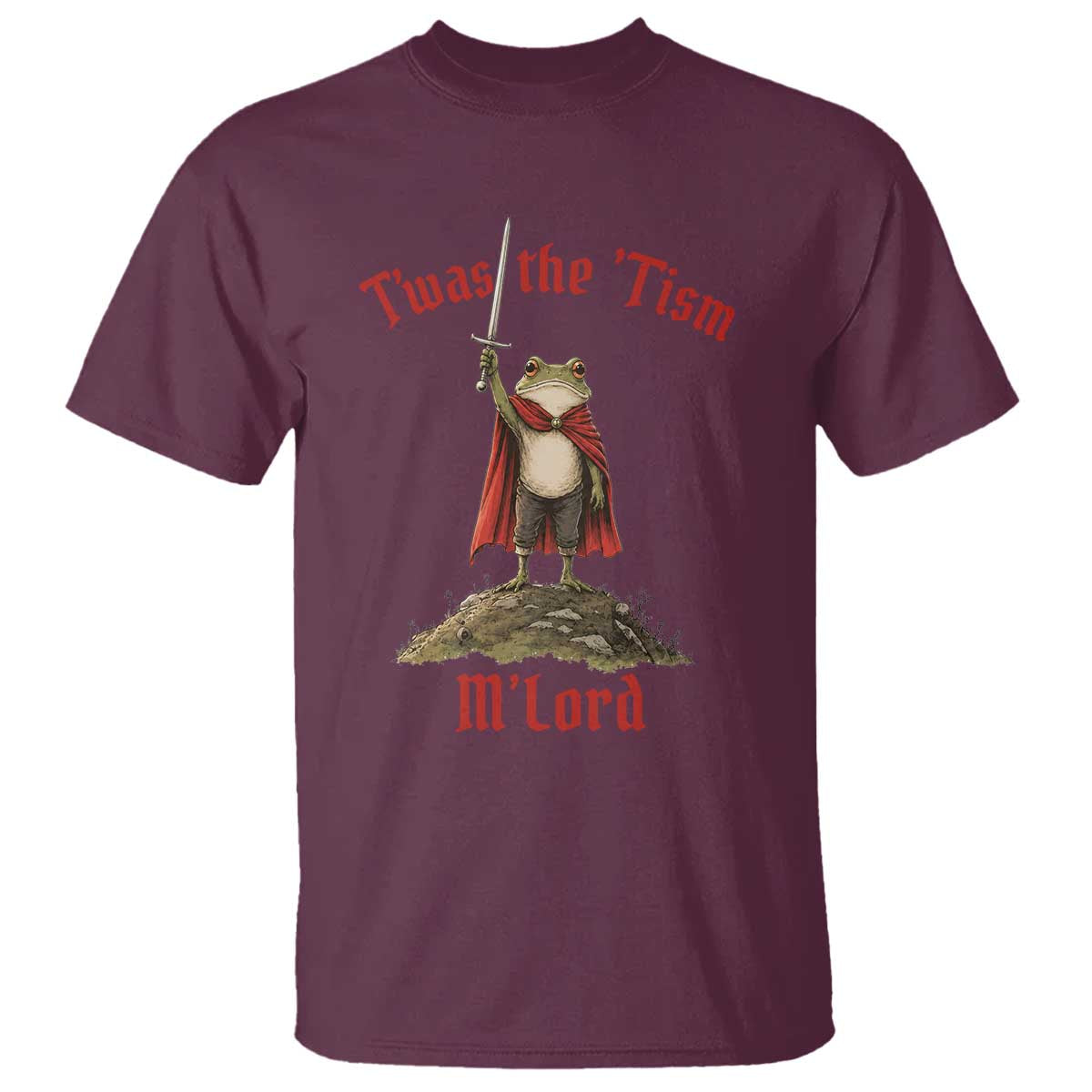 Funny Twas The Tism M Lord Medieval Knight Frog T Shirt