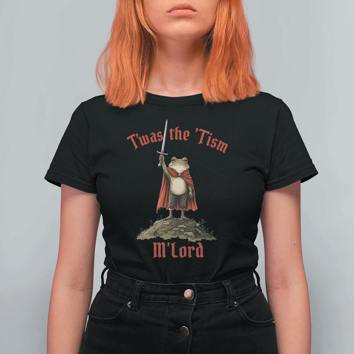 Funny Twas The Tism M Lord Medieval Knight Frog T Shirt For Women