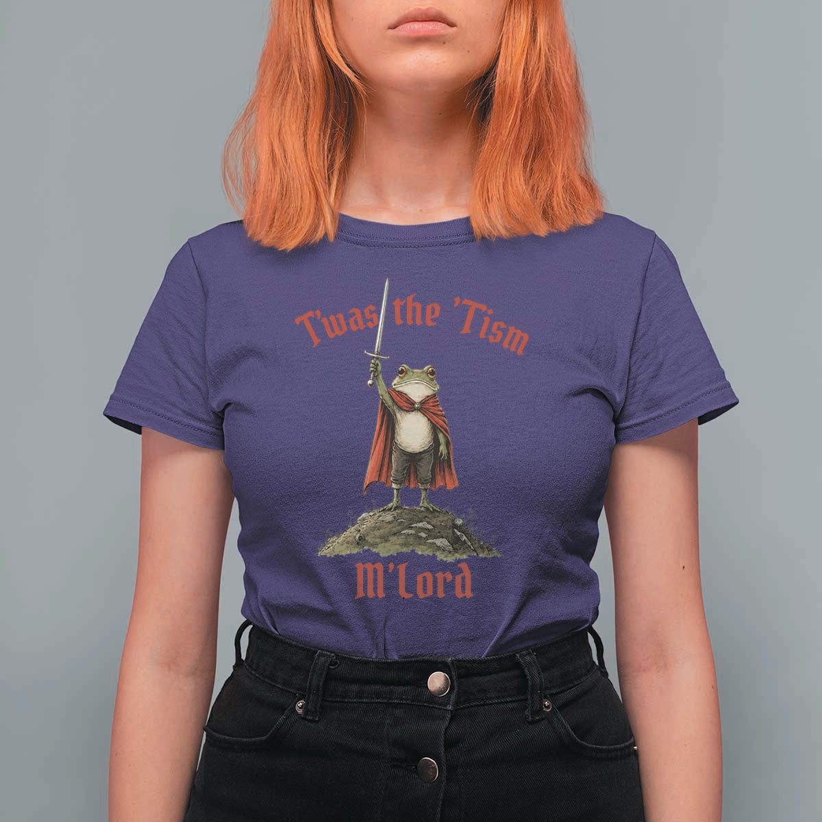 Funny Twas The Tism M Lord Medieval Knight Frog T Shirt For Women