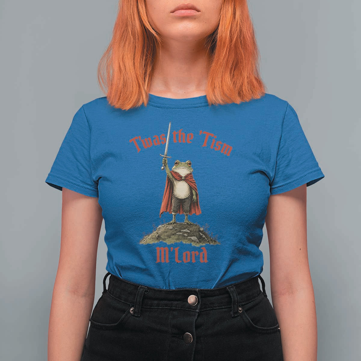 Funny Twas The Tism M Lord Medieval Knight Frog T Shirt For Women