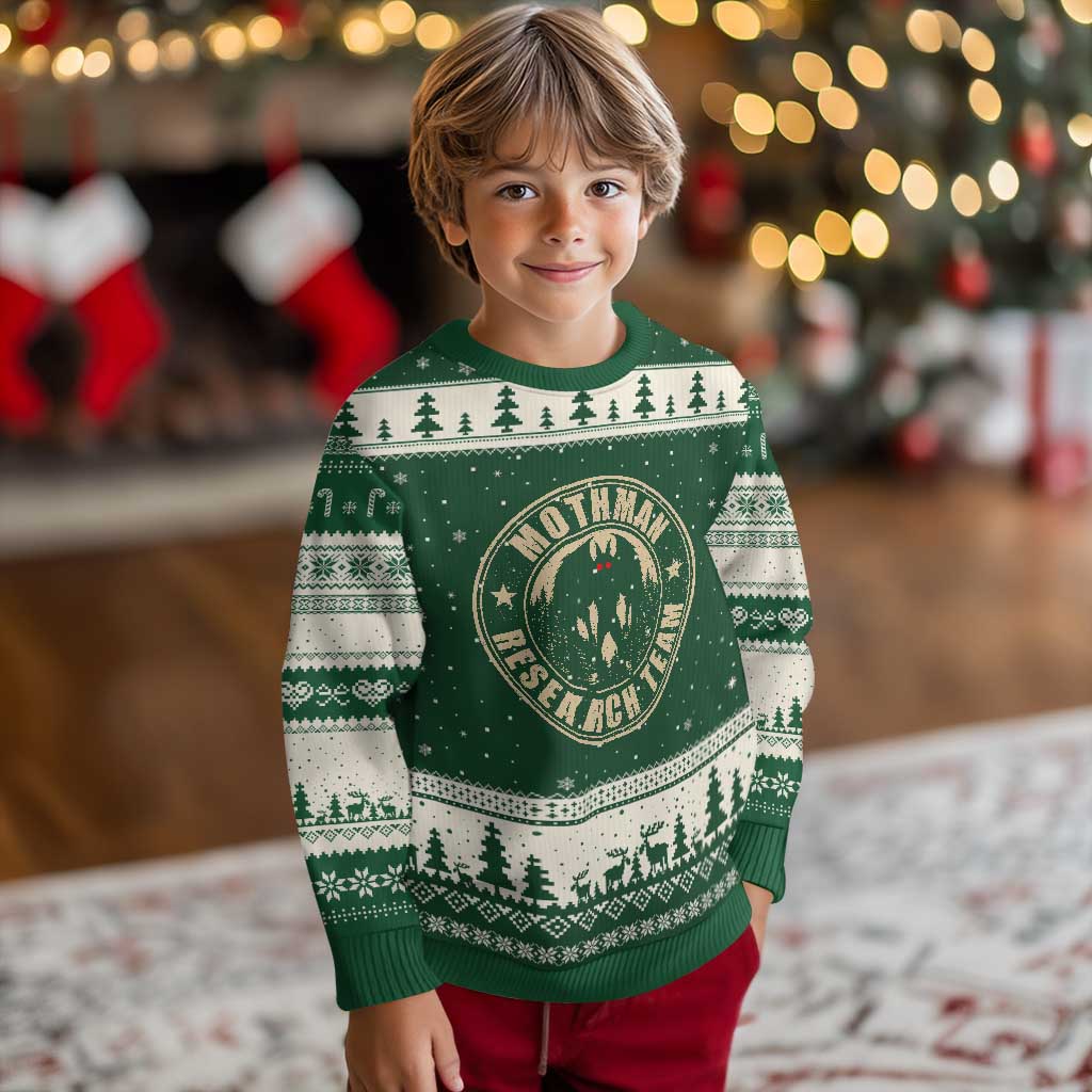 Funny Mothman Research Team Ugly Christmas Sweater Cryptozoology Cryptid Hunting