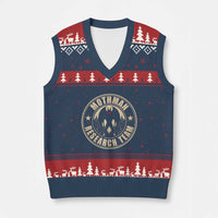 Funny Mothman Research Team V-Neck Knit Sweater Vest Cryptozoology Cryptid Hunting
