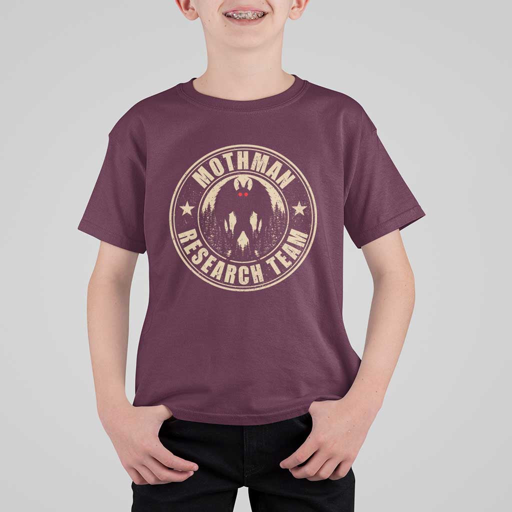 Funny Mothman Research Team T Shirt For Kid Cryptozoology Cryptid Hunting