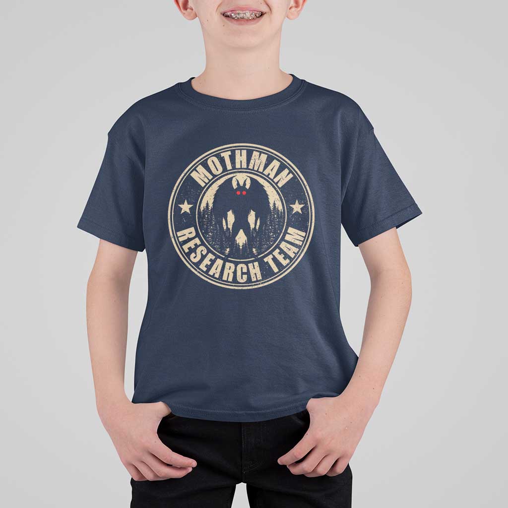 Funny Mothman Research Team T Shirt For Kid Cryptozoology Cryptid Hunting