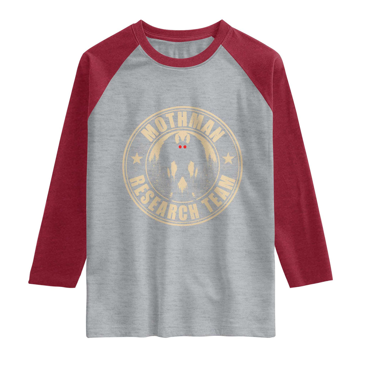 Funny Mothman Research Team Raglan Shirt Cryptozoology Cryptid Hunting