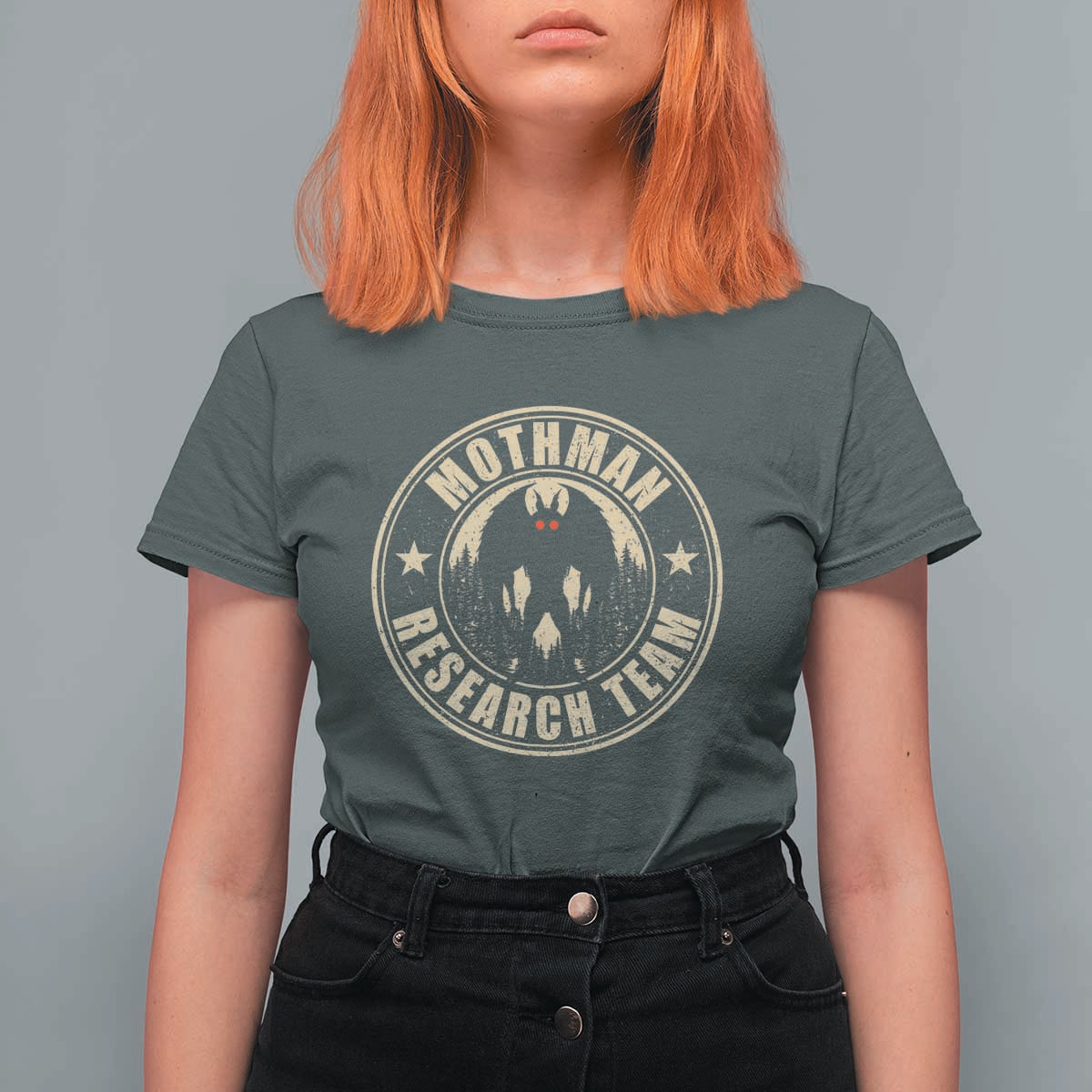 Funny Mothman Research Team T Shirt For Women Cryptozoology Cryptid Hunting
