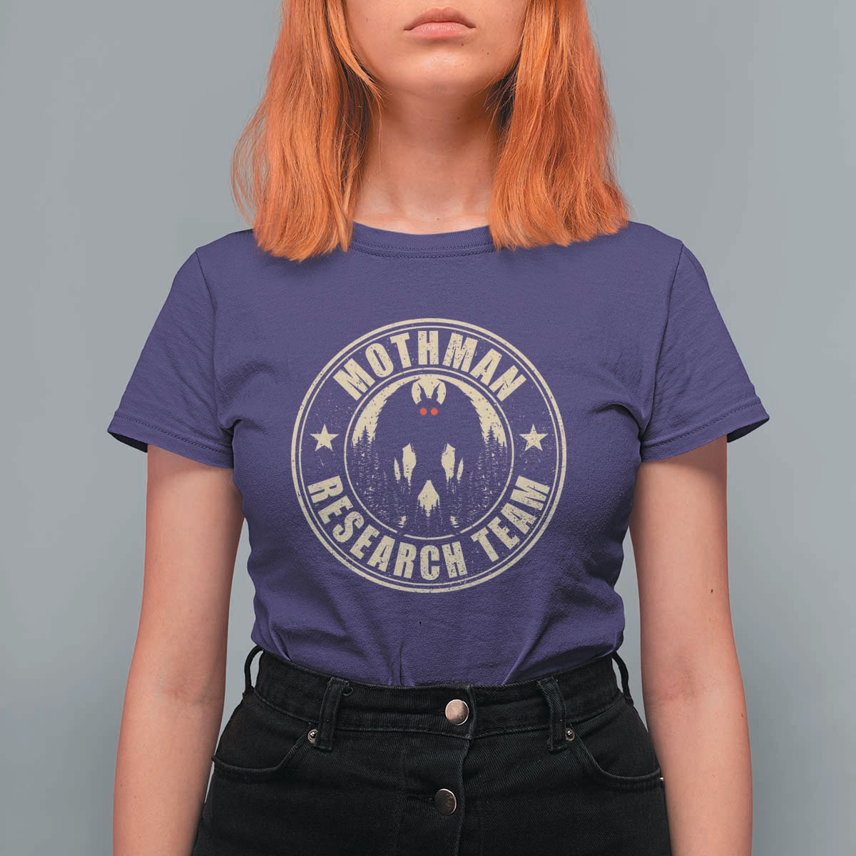 Funny Mothman Research Team T Shirt For Women Cryptozoology Cryptid Hunting