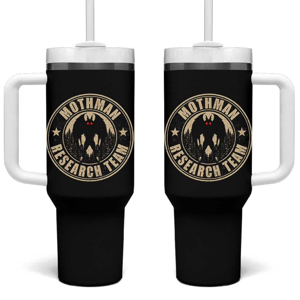 Funny Mothman Research Team Tumbler With Handle Cryptozoology Cryptid Hunting