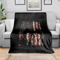 Mothman American Flag Patriotic Cryptid Creature Throw Blanket