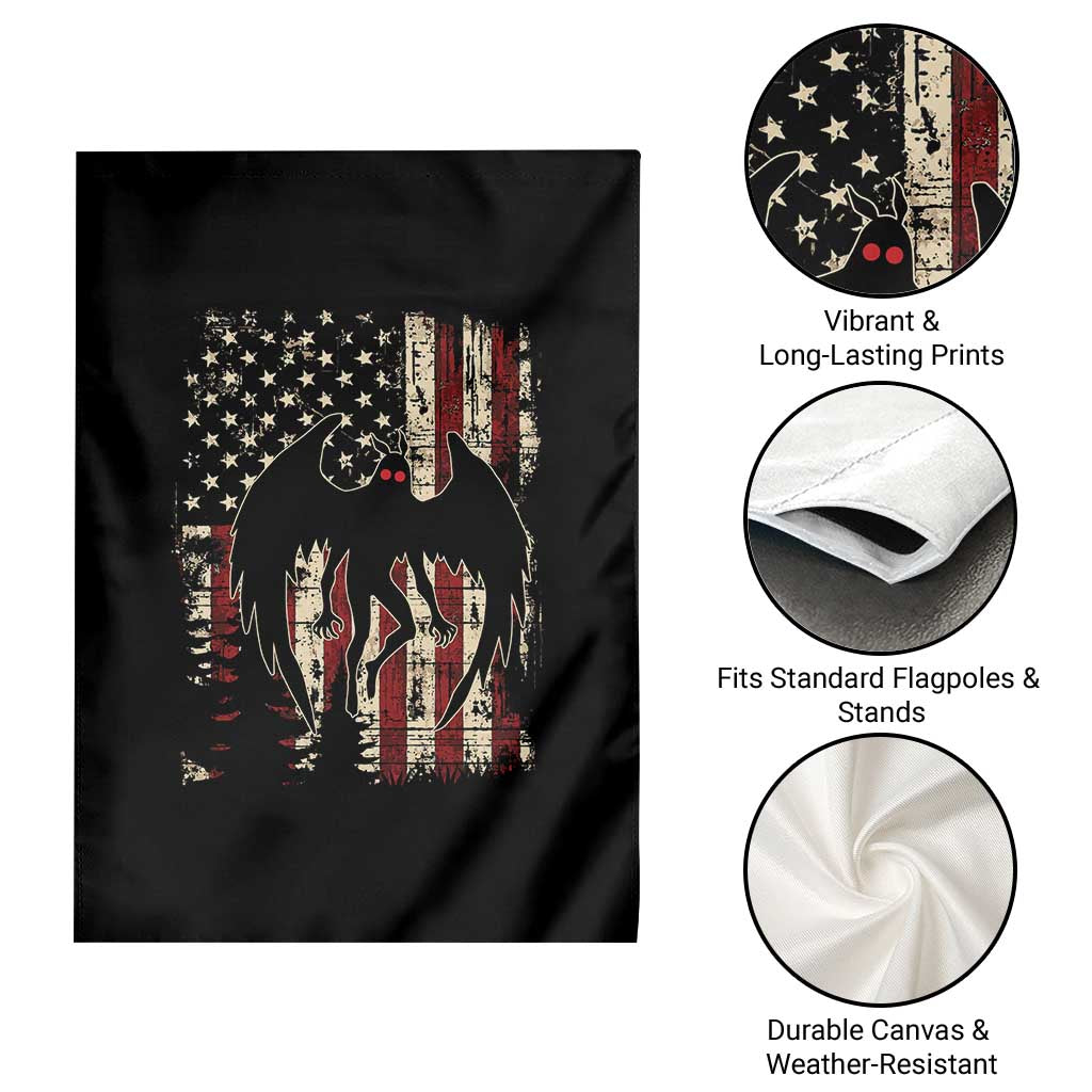 Mothman American Flag Patriotic Cryptid Creature Garden Flag