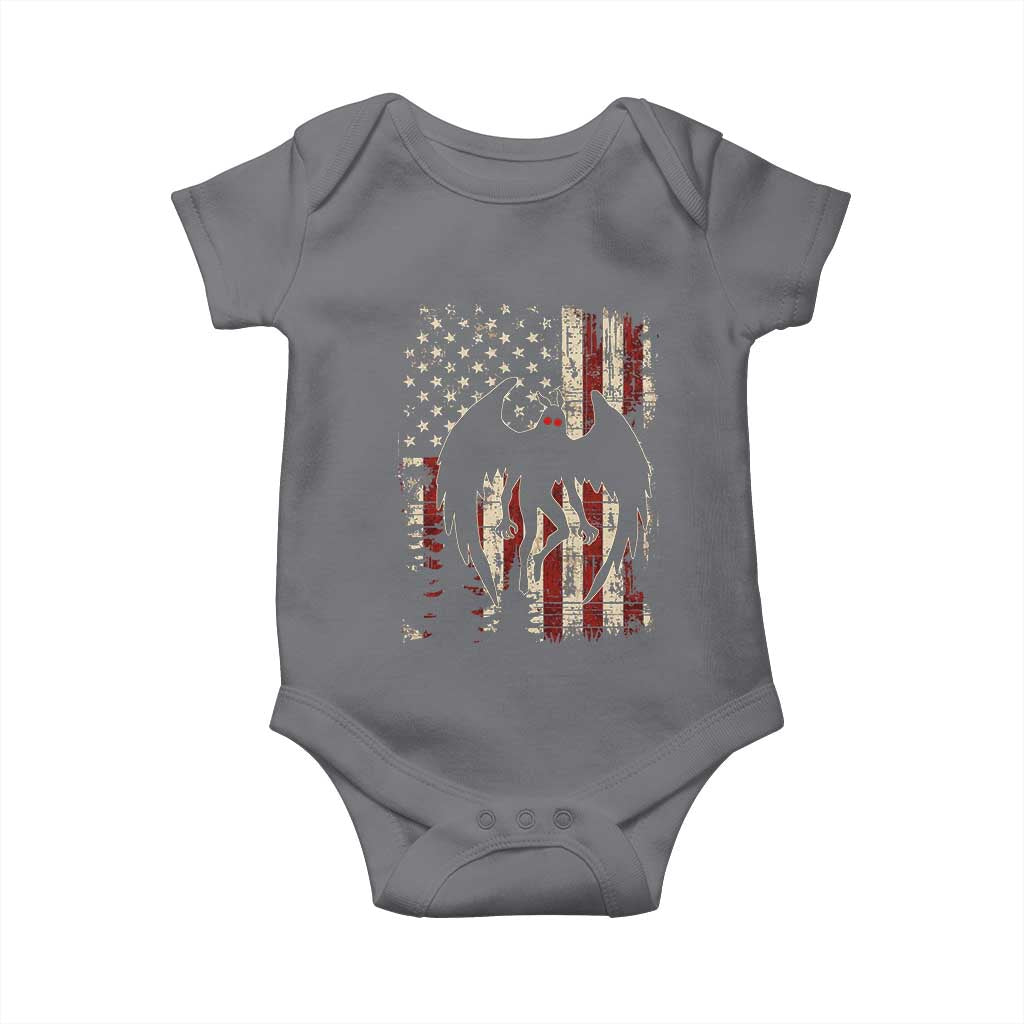 Mothman American Flag Patriotic Cryptid Creature Baby Onesie