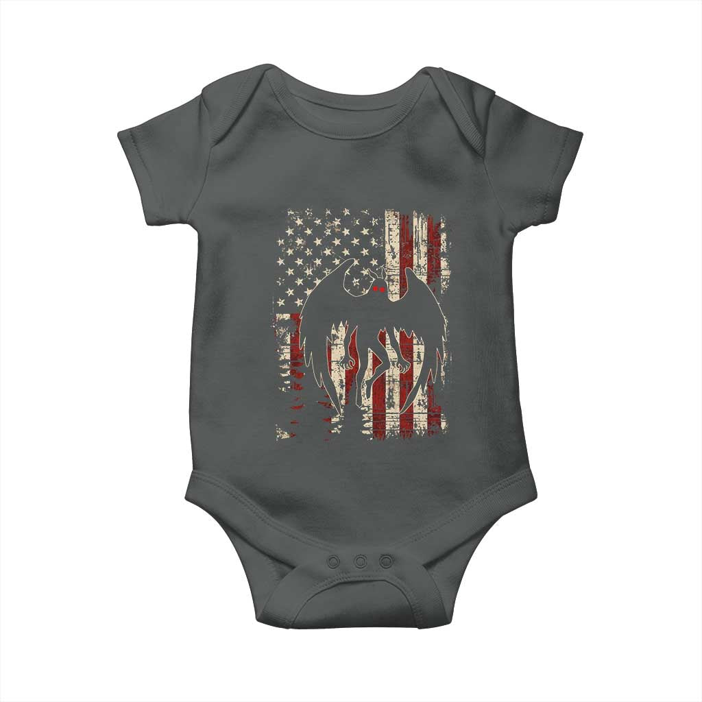 Mothman American Flag Patriotic Cryptid Creature Baby Onesie