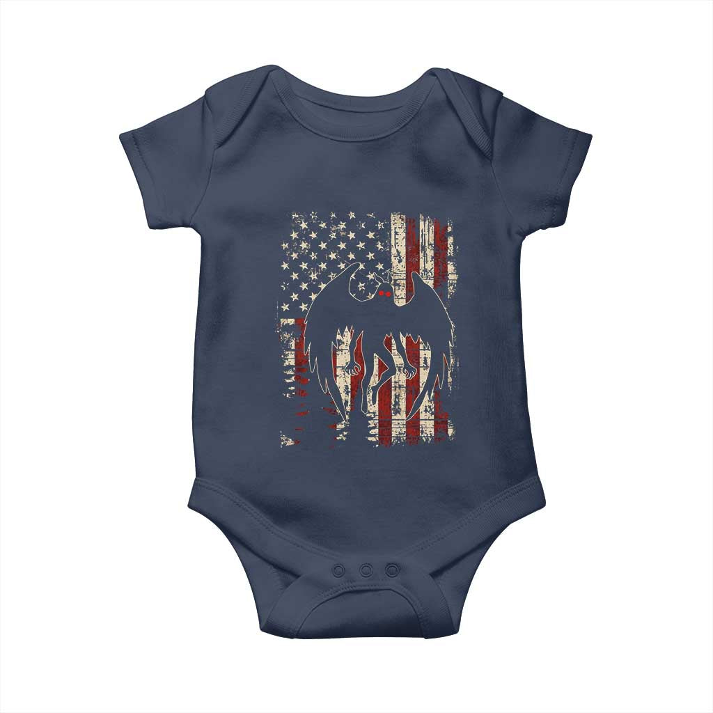 Mothman American Flag Patriotic Cryptid Creature Baby Onesie