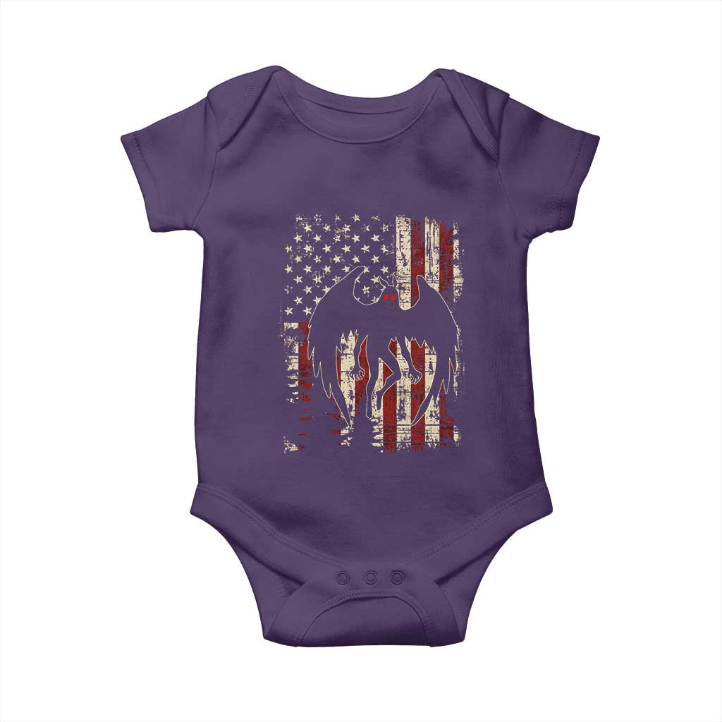Mothman American Flag Patriotic Cryptid Creature Baby Onesie