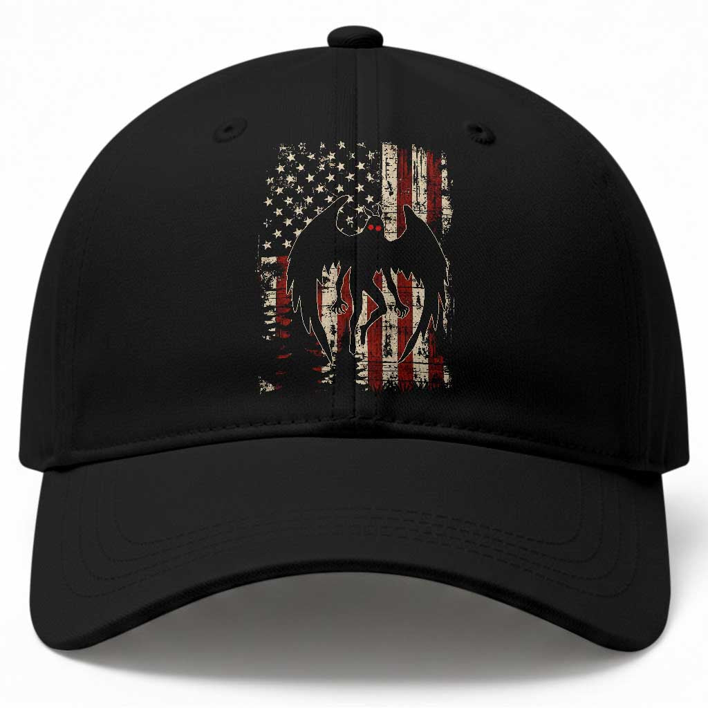 Mothman American Flag Patriotic Cryptid Creature Baseball Cap