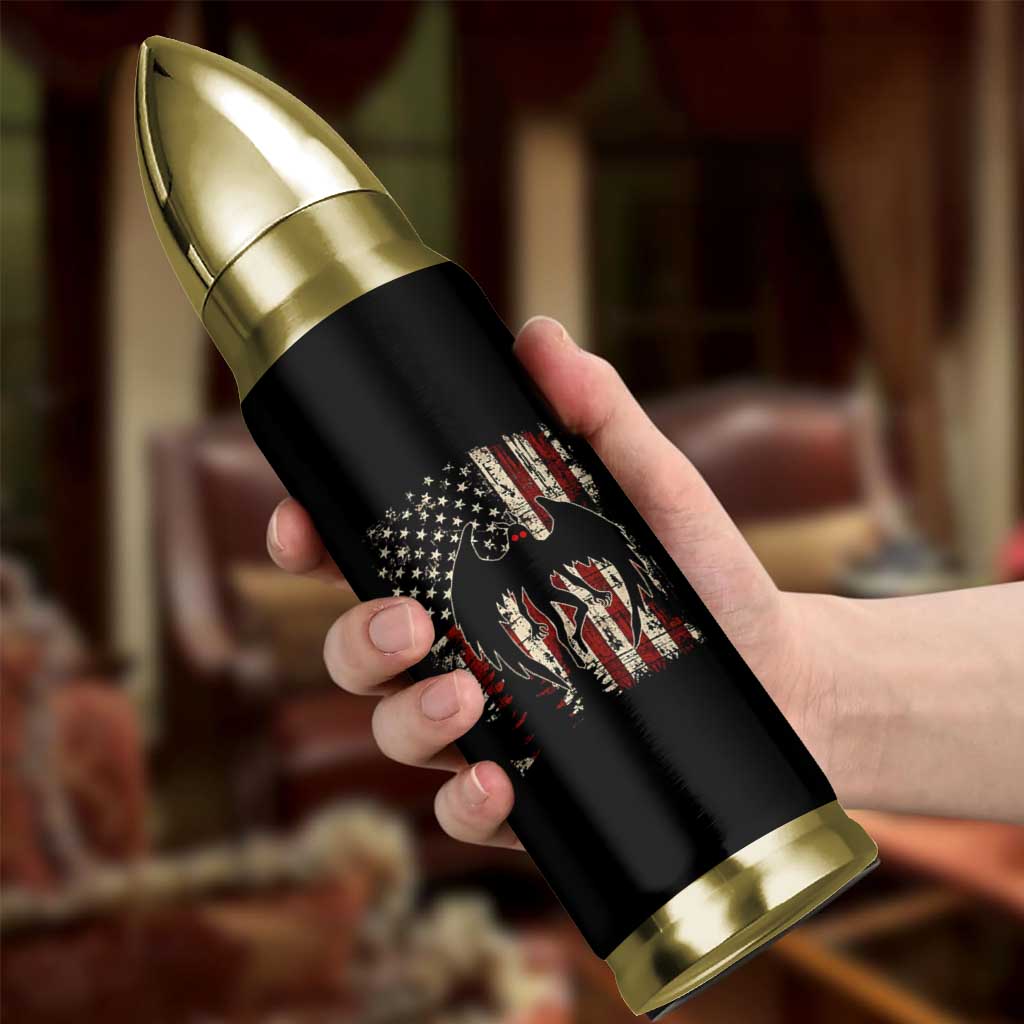 Mothman American Flag Patriotic Cryptid Creature Bullet Tumbler