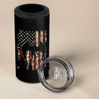 Mothman American Flag Patriotic Cryptid Creature 4 in 1 Can Cooler Tumbler