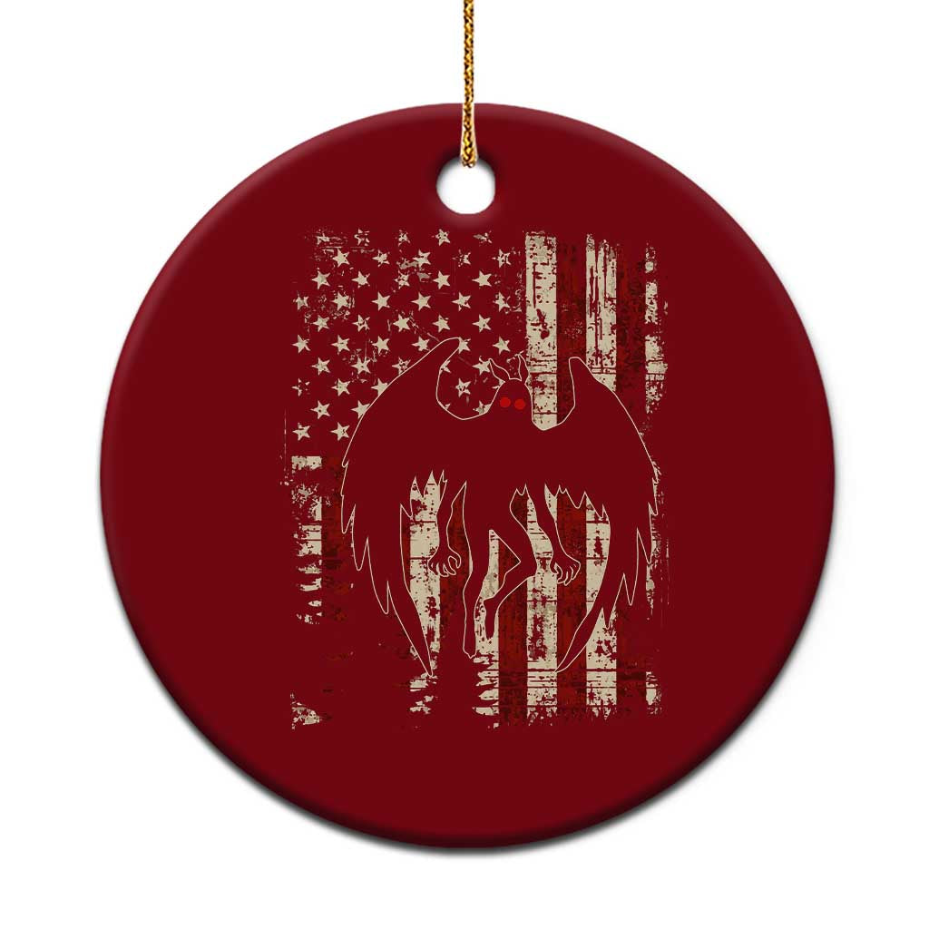 Mothman American Flag Patriotic Cryptid Creature Ceramic Ornament