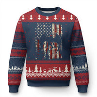 Mothman American Flag Patriotic Cryptid Creature Ugly Christmas Sweater
