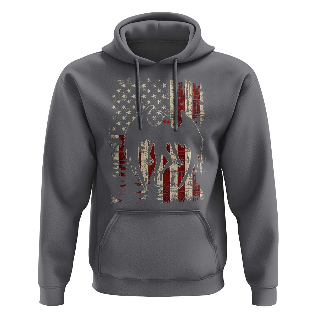 Mothman American Flag Patriotic Cryptid Creature Hoodie
