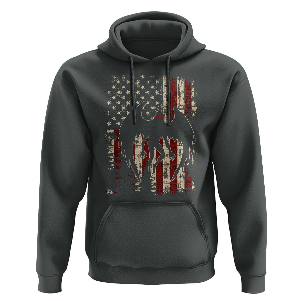 Mothman American Flag Patriotic Cryptid Creature Hoodie