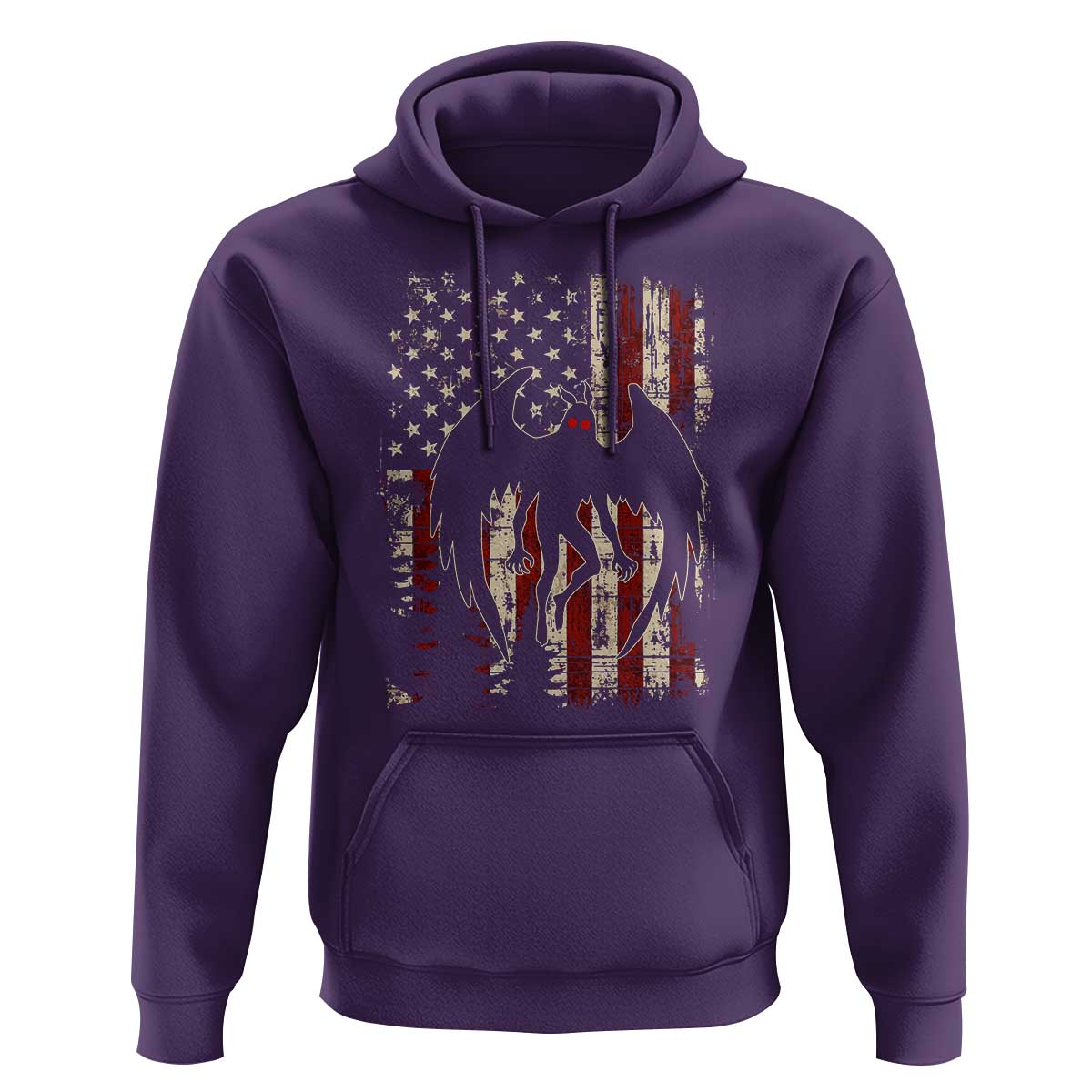 Mothman American Flag Patriotic Cryptid Creature Hoodie