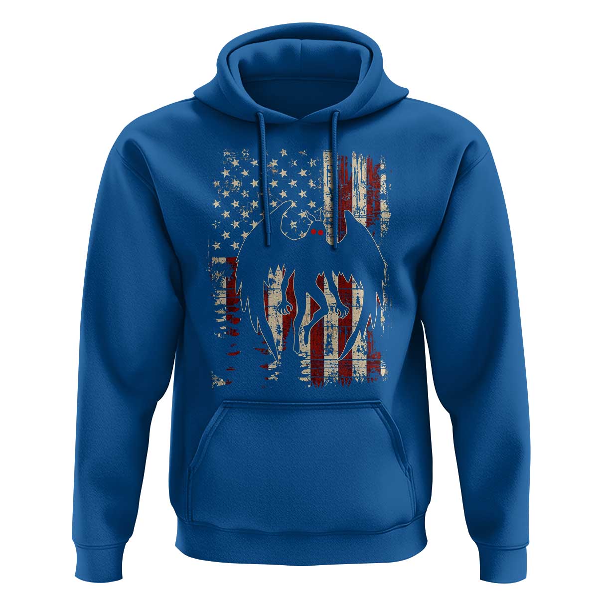 Mothman American Flag Patriotic Cryptid Creature Hoodie