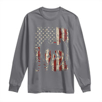 Mothman American Flag Patriotic Cryptid Creature Long Sleeve Shirt